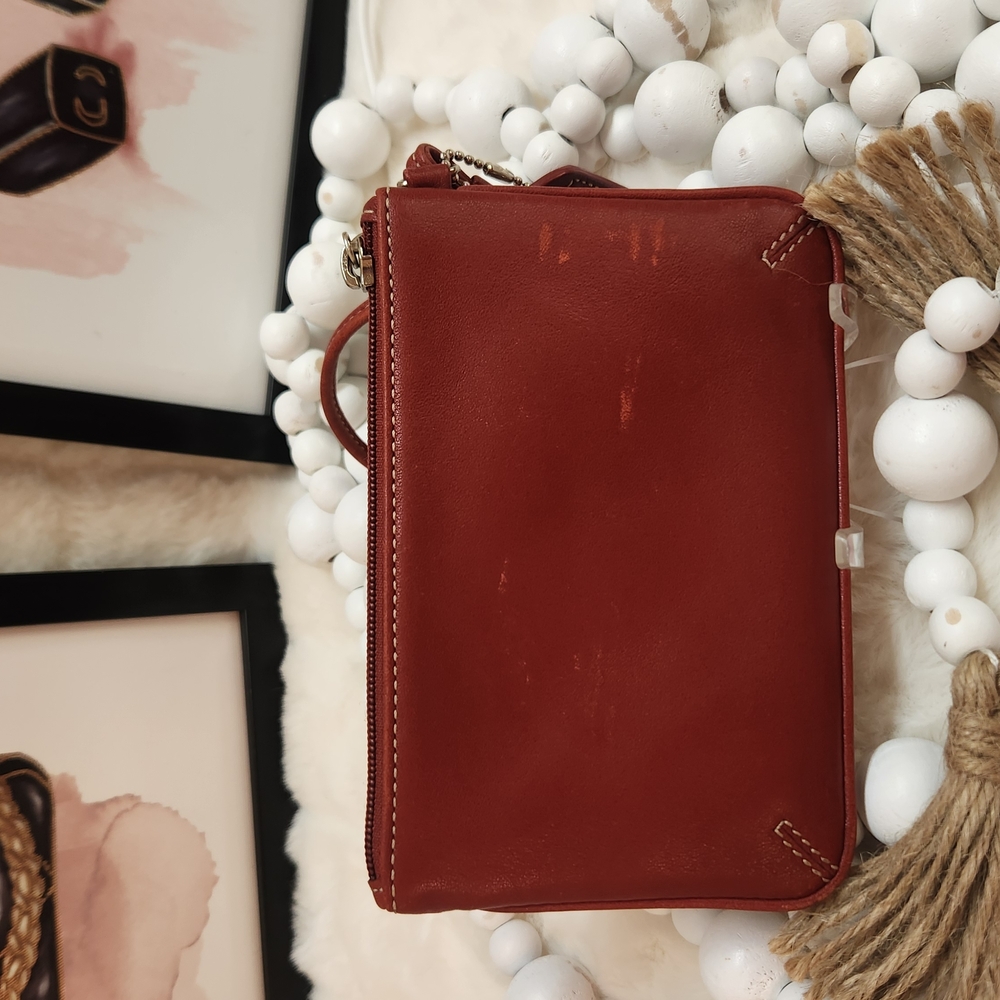 Coach Red Leather Wristlet - Picture 3 of 15